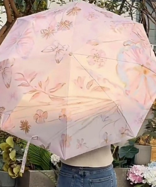 折りたたみ傘 日傘・雨傘兼用 花柄 折り畳み傘 レディース