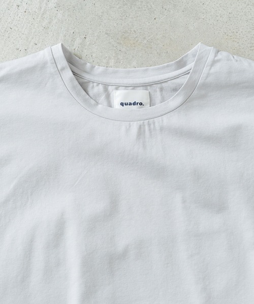 quadro tシャツ コットンリネンフロート半袖クルーtee