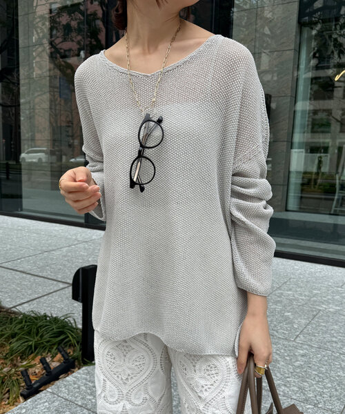 DouDou鹿の子編み前後2WAYプルオーバー 長袖ニット DouDou ニット セーター 「新色追加」鹿の子編み前後2WAYプル
