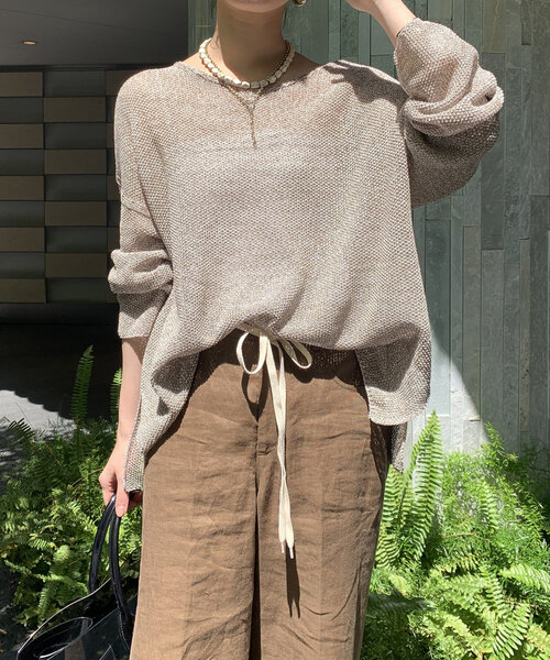DouDou ニット セーター 「新色追加」鹿の子編み前後2WAYプル