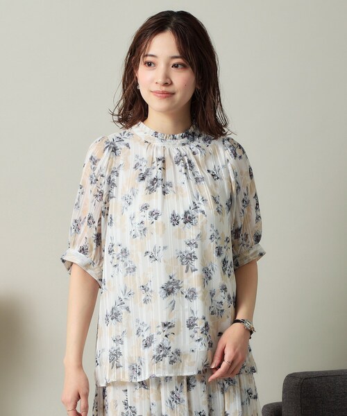 ITS'DEMO ブラウス シャツ 「手洗い可／M・Lサイズ展開」ラメ