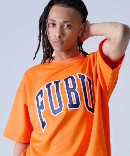 FUBU tシャツ FUBU-Mesh Letter Logo T-shirts メンズ