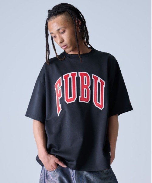 FUBU tシャツ FUBU-Mesh Letter Logo T-shirts メンズ