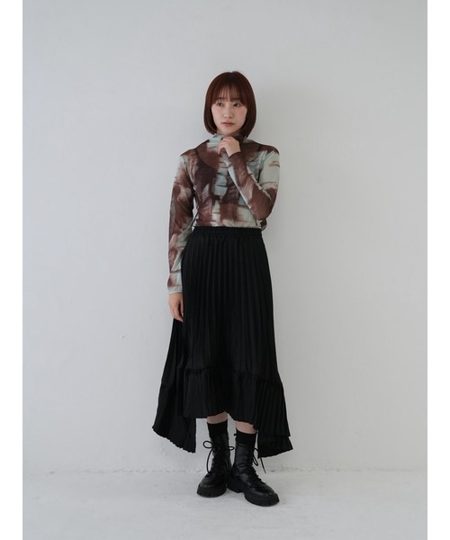 Uenui tシャツ 「 cunii 」 透け感 モード アート柄 ニュアンス
