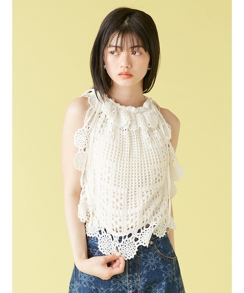 ニット セーター ルーズクロシェニットトップ レディース セール】クロシェルーズニット（ニット/セーター）｜STYLEMIXER