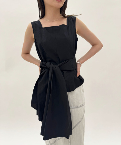 ブラウス シャツ 「naoki tomizuka/ナオキ トミズカ」Tie front sleeveless blou レディース