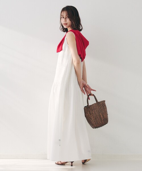 UNTITLED 【コットン100/夏ワンピ/ナロー】シャーリングワンピース UNTITLED（アンタイトル） ワンピース 「コットン100/夏ワンピ/ナロー