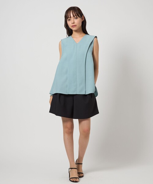 ブラウス シャツ 「EMMEL REFINES」EM サイドギャザーステッチ Vネック ブラウス レディース UNITED ARROWS green label relaxing｜<EMMEL REFINES>EM サイド