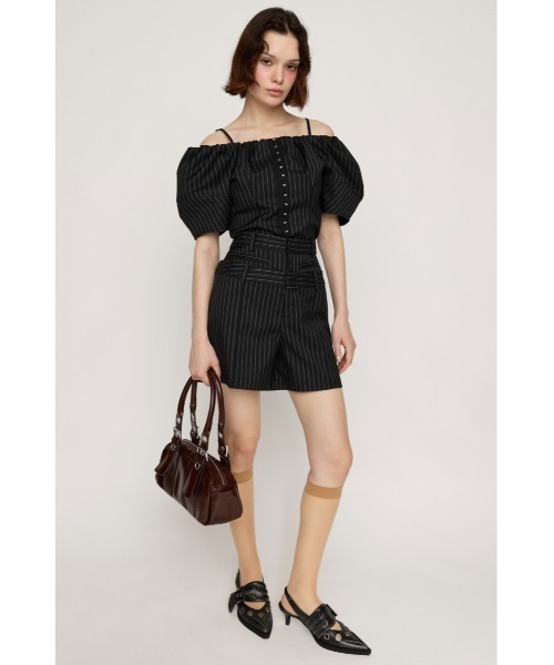 ブラウス シャツ FRONT HOOK VOLUME SLEEVE BL フロントホック ボリュームスリーブ ブラウス 夏服 半袖 秋服 レディース SLY ブラウス シャツ FRONT HOOK VOLUME SLEEVE BL フロント