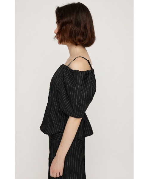 SLY ブラウス シャツ FRONT HOOK VOLUME SLEEVE BL フロント