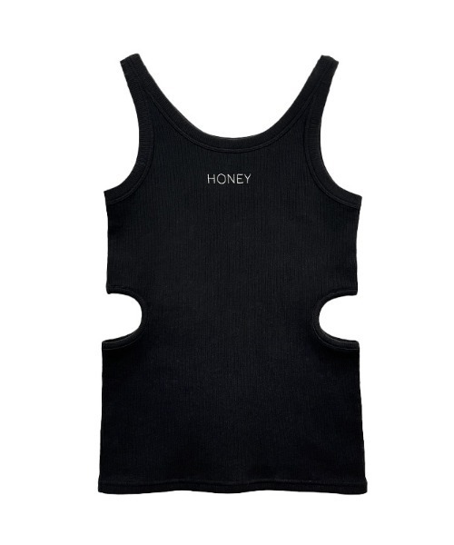 タンクトップ ノースリーブ logo rib tank top レディース