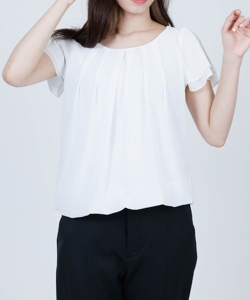 「DRESS LAB」 半袖ブラウス L ネイビー レディース