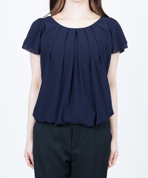 「DRESS LAB」 半袖ブラウス L ネイビー レディース