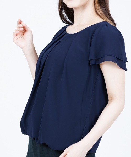 「DRESS LAB」 半袖ブラウス L ネイビー レディース