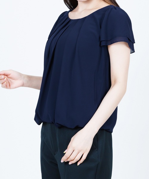 「DRESS LAB」 半袖ブラウス L ネイビー レディース