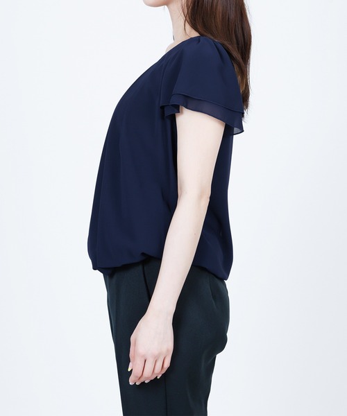 「DRESS LAB」 半袖ブラウス L ネイビー レディース