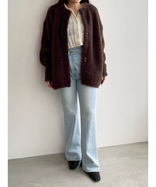 LagunaMoon♡ミニシャギーセッケツニットカーディガン LAGUNAMOON カーディガン ミニシャギーセッケツニット