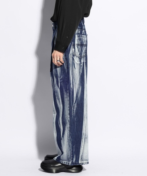 「HARE」 加工デニムパンツ MEDIUM ブラック メンズ