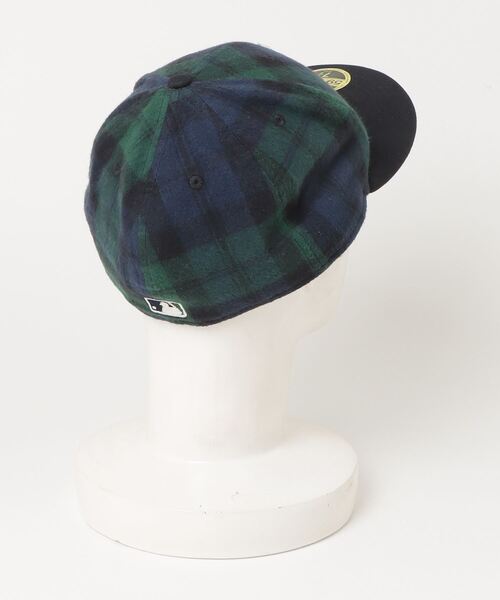 「NEW ERA」 チェック柄キャップ「genuinemerchandiseコラボ」 7 1/2 ネイビー レディース_画像2