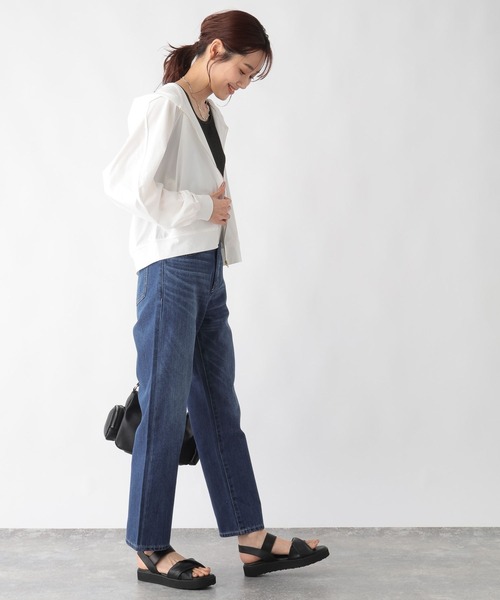 「GLOBAL WORK」 加工デニムパンツ MEDIUM ブルー レディース