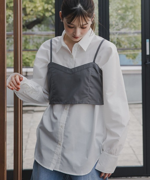 slattgir（スラットジール） ブラウス シャツ 高身長 ビスチェ付き
