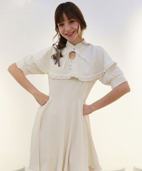 「TITTY&CO.」 半袖ワンピース SMALL アイボリー レディース_画像4