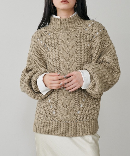 LARUTA（ラルータ） ニット セーター 「LARUTA」手編み風ケーブル