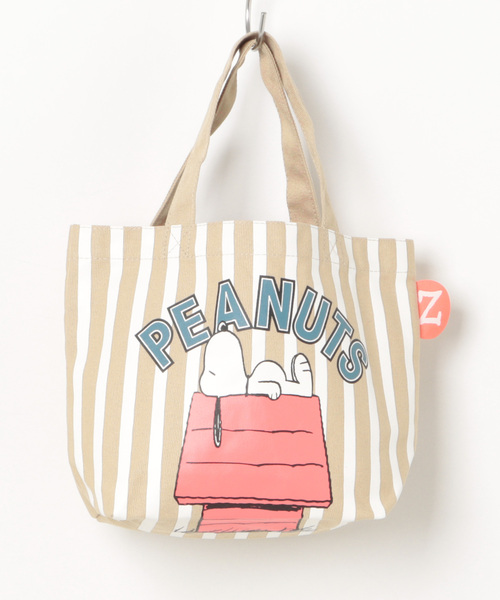 PEANUTS エコバッグ 「 」 スヌーピー カラーマチ付きバッグ 25W11