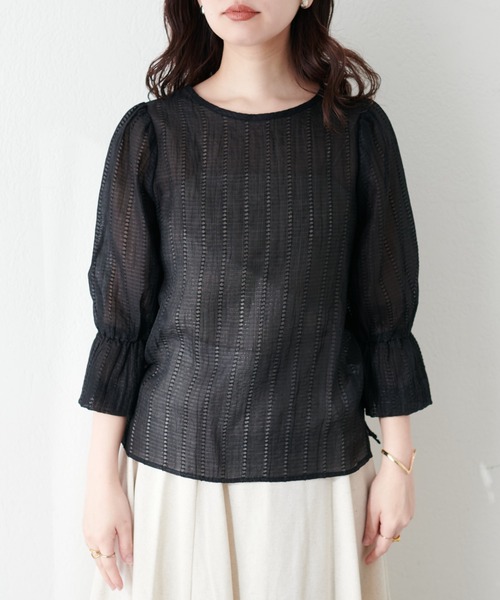「natural couture」 7分袖ブラウス FREE ミント レディース_画像2