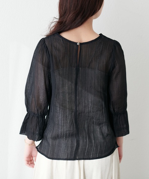 「natural couture」 7分袖ブラウス FREE ミント レディース_画像4