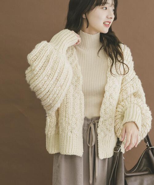アーバンリサーチ  ハンドニットボリュームカーディガン ITEMS URBANRESEARCH（アイテムズ アーバンリサーチ） カーディガン