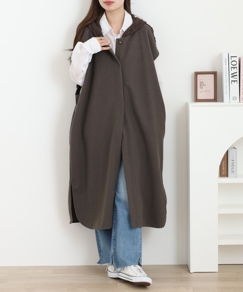 EGLANTINE（エグランティーヌ） ベスト ジレ ニット切り替えロングジレ