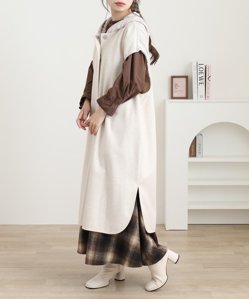 EGLANTINE（エグランティーヌ） ベスト ジレ ニット切り替えロングジレ