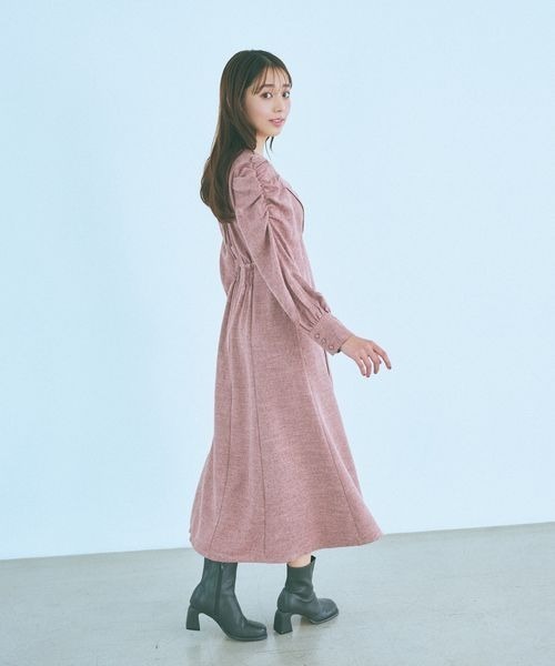 「mysty woman」 長袖ワンピース FREE ピンク レディース_画像2