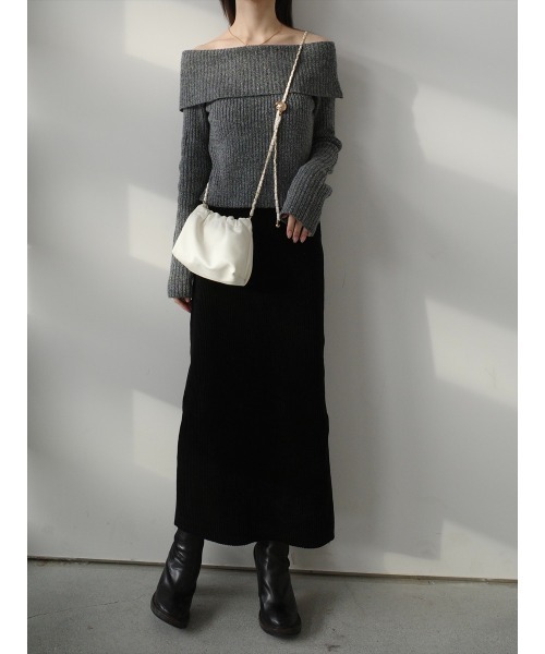 amel（エイメル） ニット セーター グリッターオフショルダー