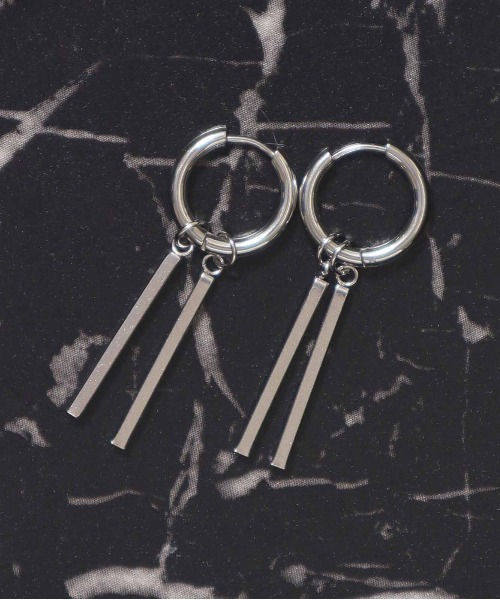 ALWAYS GOOD TIME ピアス スティックバーチャームフープピアス 2WAY