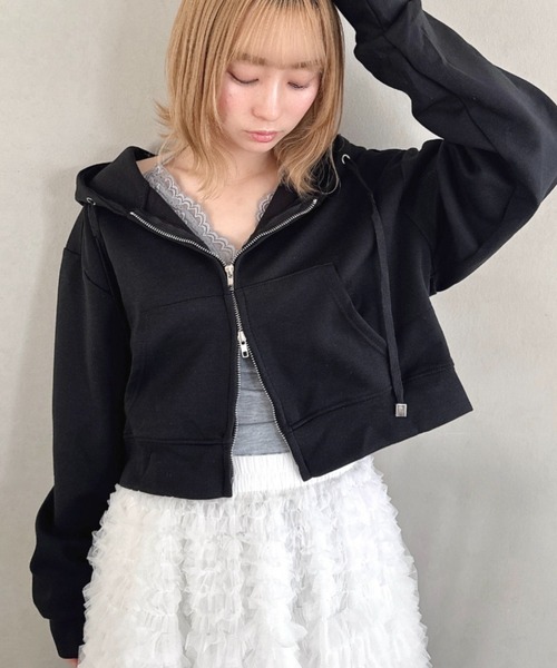 Loueme パーカー ダブルジップショートパーカー レディース : ZOZOTOWN 