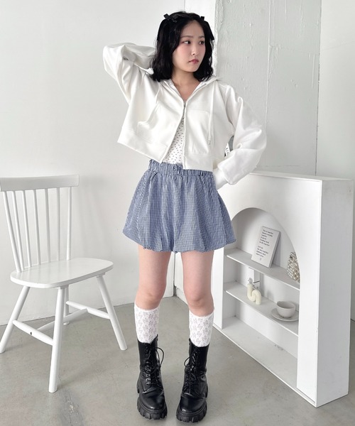 Loueme パーカー ダブルジップショートパーカー レディース : ZOZOTOWN