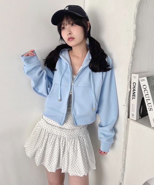 Loueme パーカー ダブルジップショートパーカー レディース : ZOZOTOWN