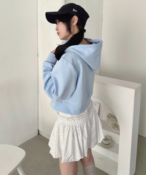 Loueme パーカー ダブルジップショートパーカー レディース : ZOZOTOWN