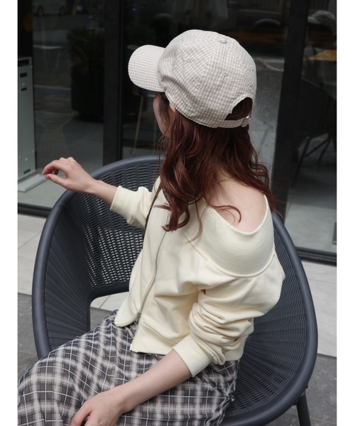 JUMELLE（ジュメロ） トレーナー スウェット zip off shoulder sweat