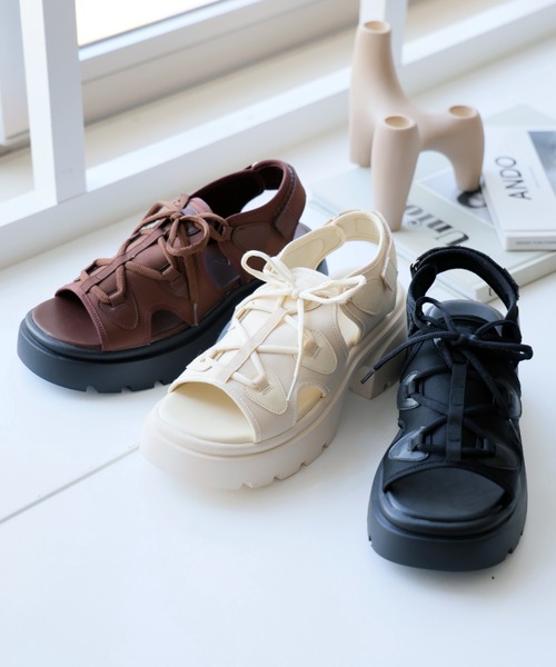「VIVIAN」 フラットサンダル L ブラック レディース_画像3
