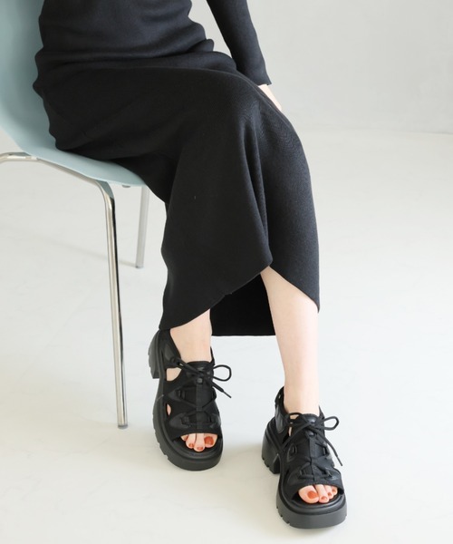 「VIVIAN」 フラットサンダル L ブラック レディース_画像5