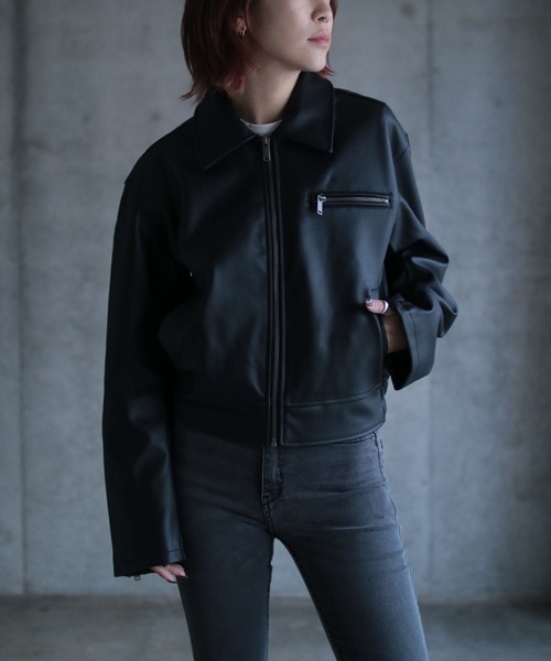 「gina tricot」 ブルゾン X-SMALL ブラック レディース_画像5