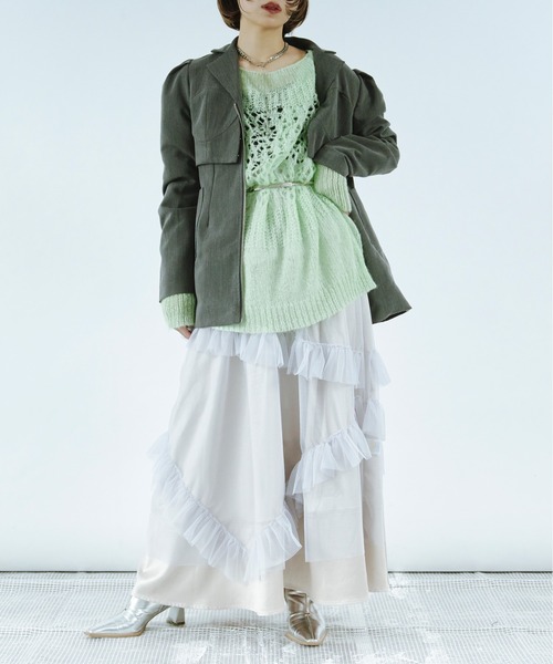 「Ezick」 長袖ニット FREE ライトグレー レディース_画像2