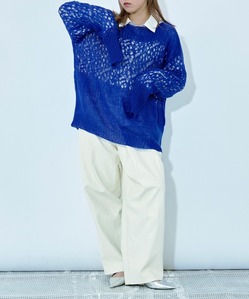 「Ezick」 長袖ニット FREE ライトグレー レディース_画像3