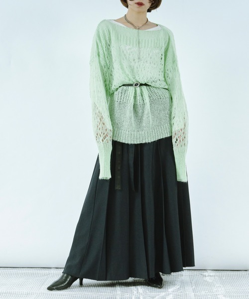 「Ezick」 長袖ニット FREE ライトグレー レディース_画像6