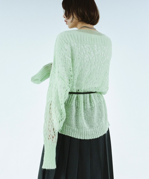 「Ezick」 長袖ニット FREE ライトグレー レディース_画像9