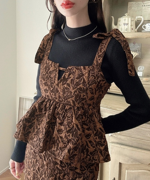 「Meiru」 キャミソールワンピース MEDIUM ブラウン レディース_画像6