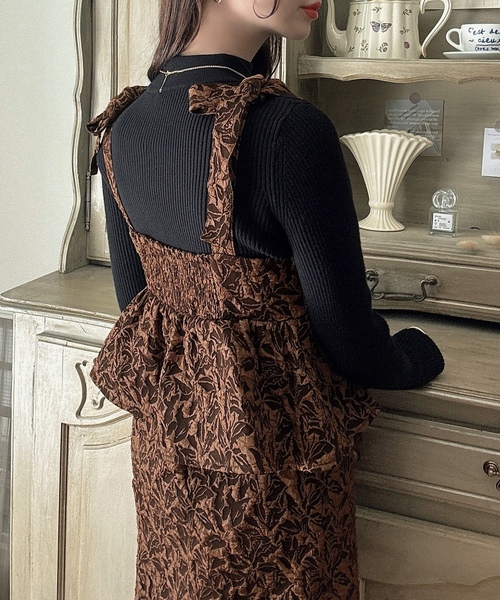 「Meiru」 キャミソールワンピース MEDIUM ブラウン レディース_画像7